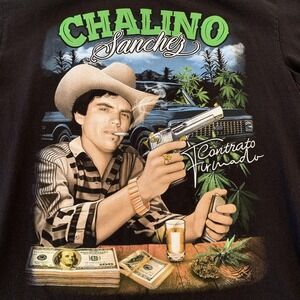 Chalino Sanchez Playerytees Shirt Mens Large Black Graphic Tee T-Shirt